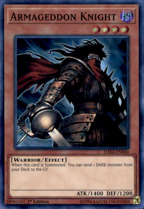YuGiOh Dark Saviors Single Card Super Rare Armageddon Knight DASAEN040