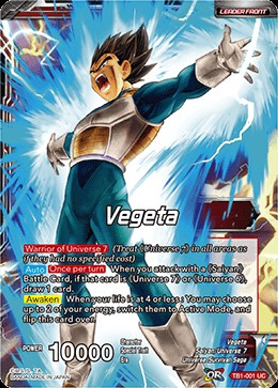 Dragon Ball Super Trading Card Game Tournament Of Power Single Card Uncommon Vegeta Tb1 001 Toywiz