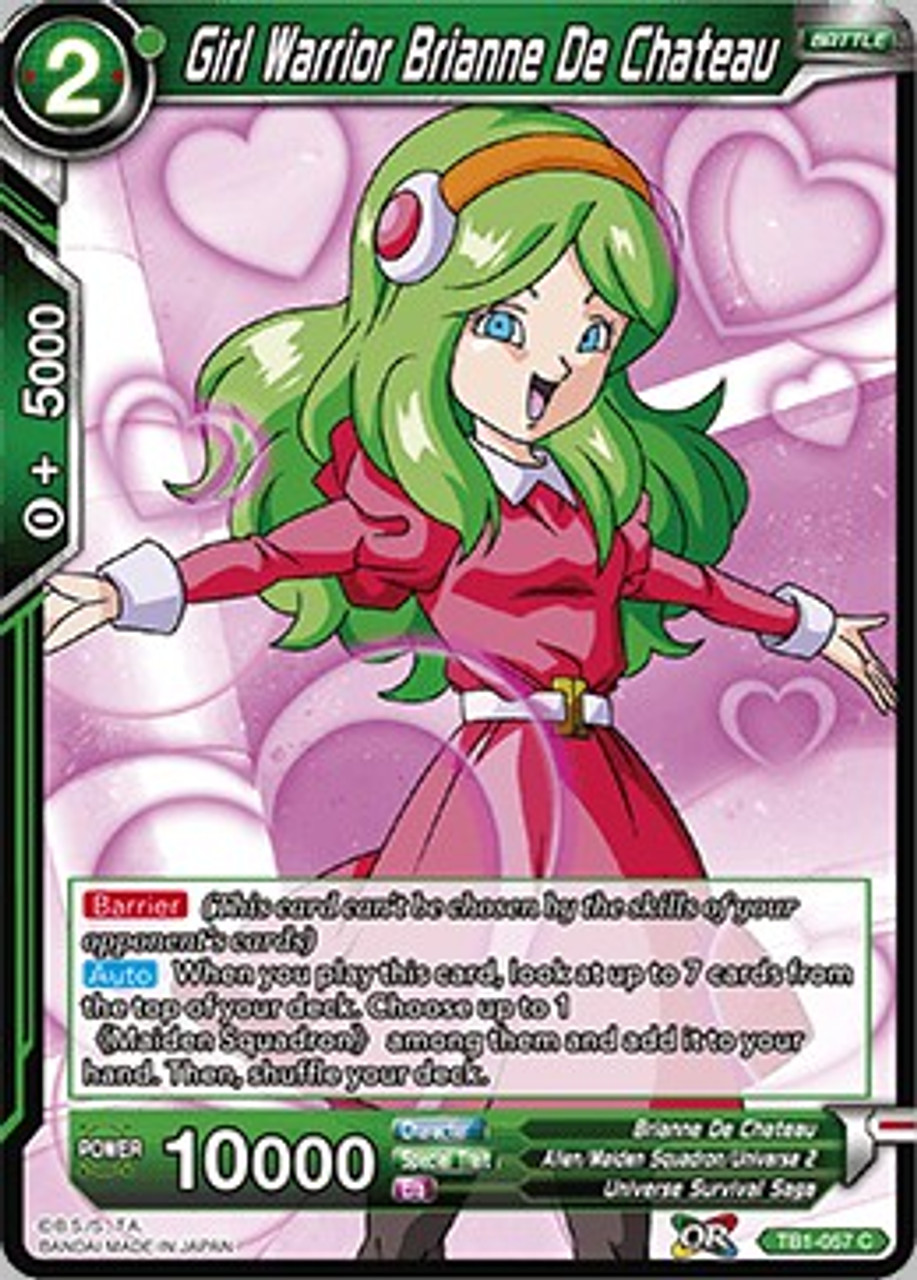 Dragon Ball Super Collectible Card Game Tournament Of Power Single Card Common Girl Warrior Brianne De Chateau Tb1 057 Toywiz - epic dook roblox