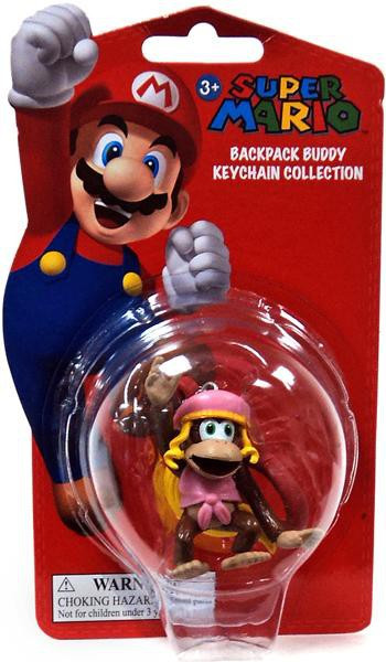 Super Mario Backpack Buddy Collection Dixie Kong 2 Inch Keychain Damaged Package