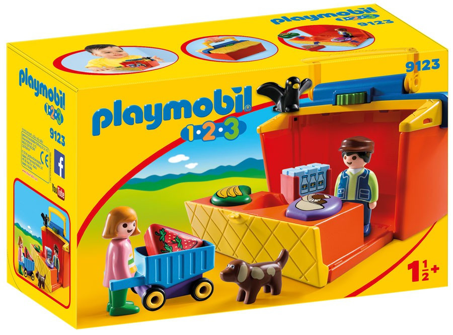 Playmobil 1.2.3 Take Along Market Stall Set 9123 - ToyWiz