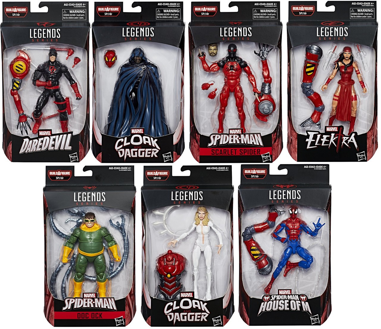 Marvel Spider Man Marvel Legends Infinite Spdr Series Set Of 7 Action Figures Hasbro Toys Toywiz