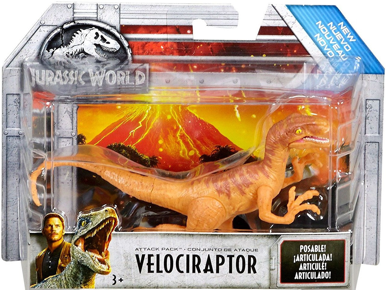 Jurassic World Fallen Kingdom Attack Pack Velociraptor Action Figure Orange Mattel Toywiz 