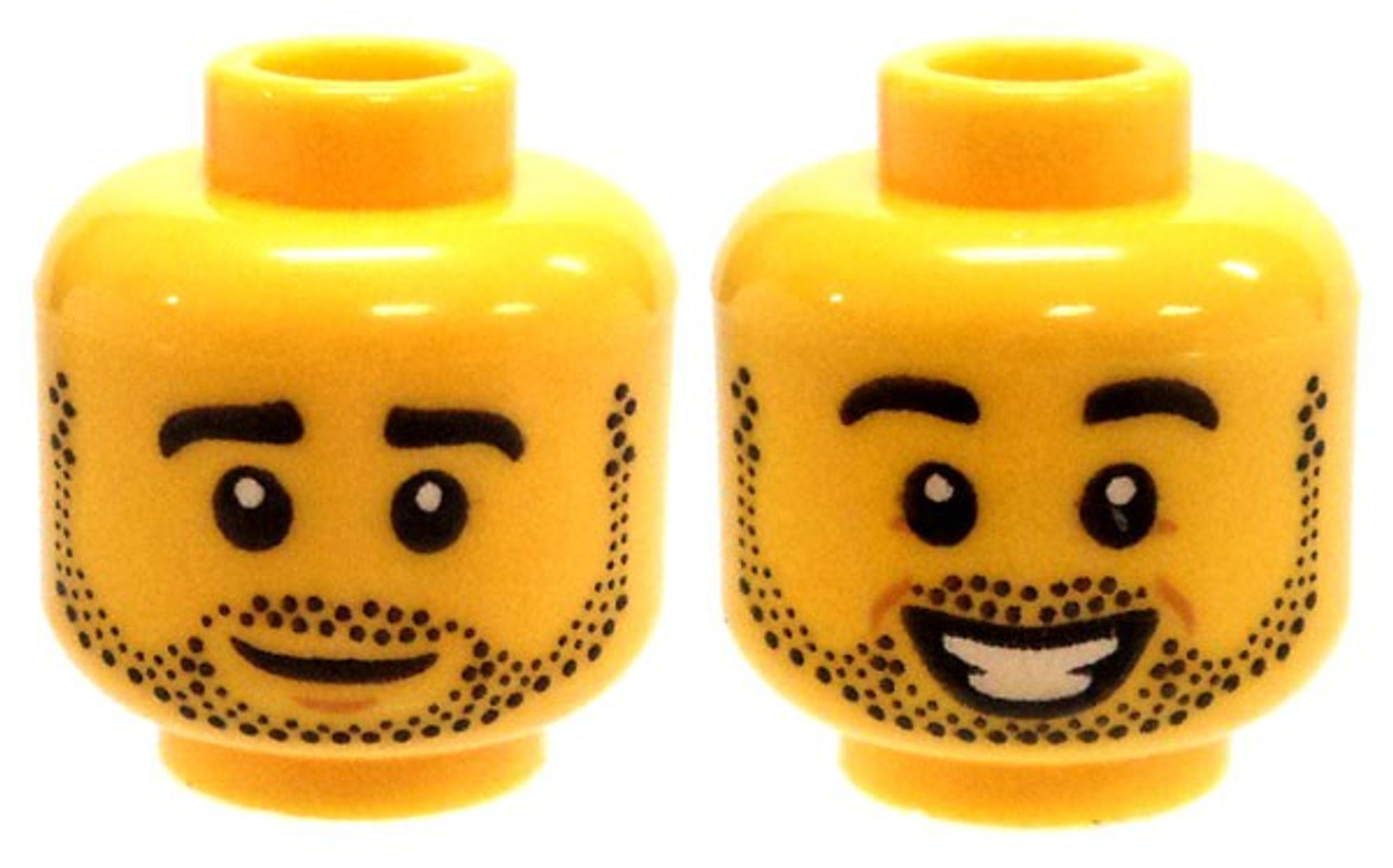 Lego Lego Minifigure Parts Stubble Smiling Neutral Expression Minifigure Head Dual Sided Print Loose Toywiz - roblox beard stubble