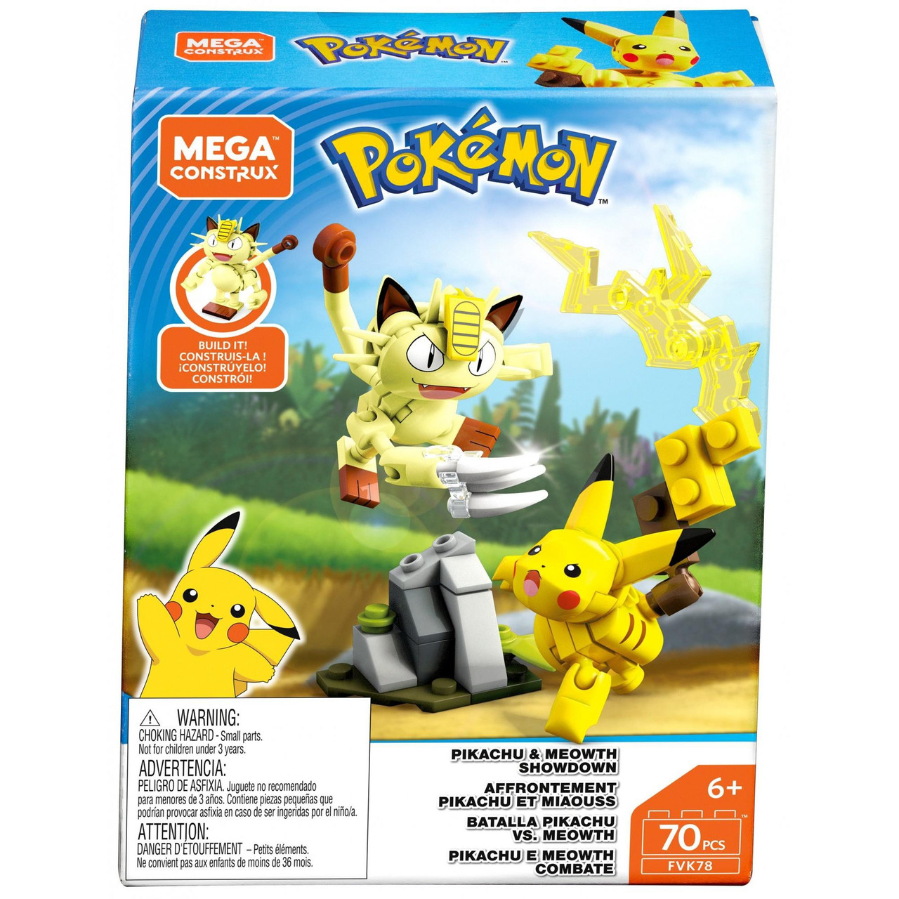 Pokemon Mega Construx Pikachu Meowth Showdown Set