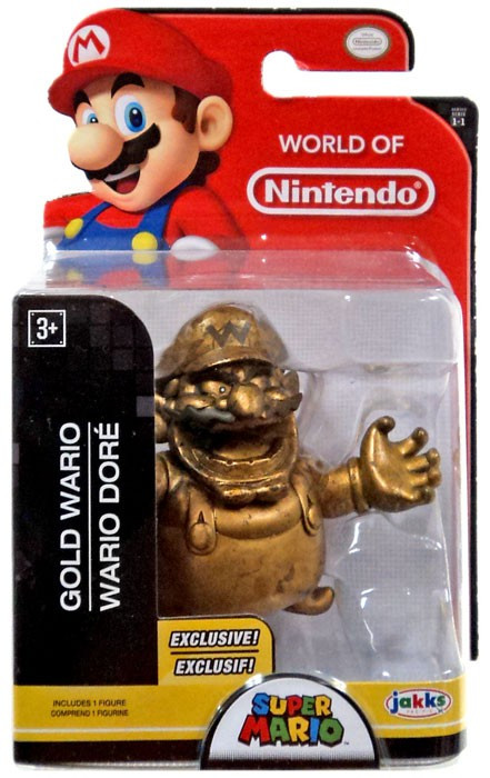 World of Nintendo Super Mario Gold Wario 2.5 Mini Figure Jakks