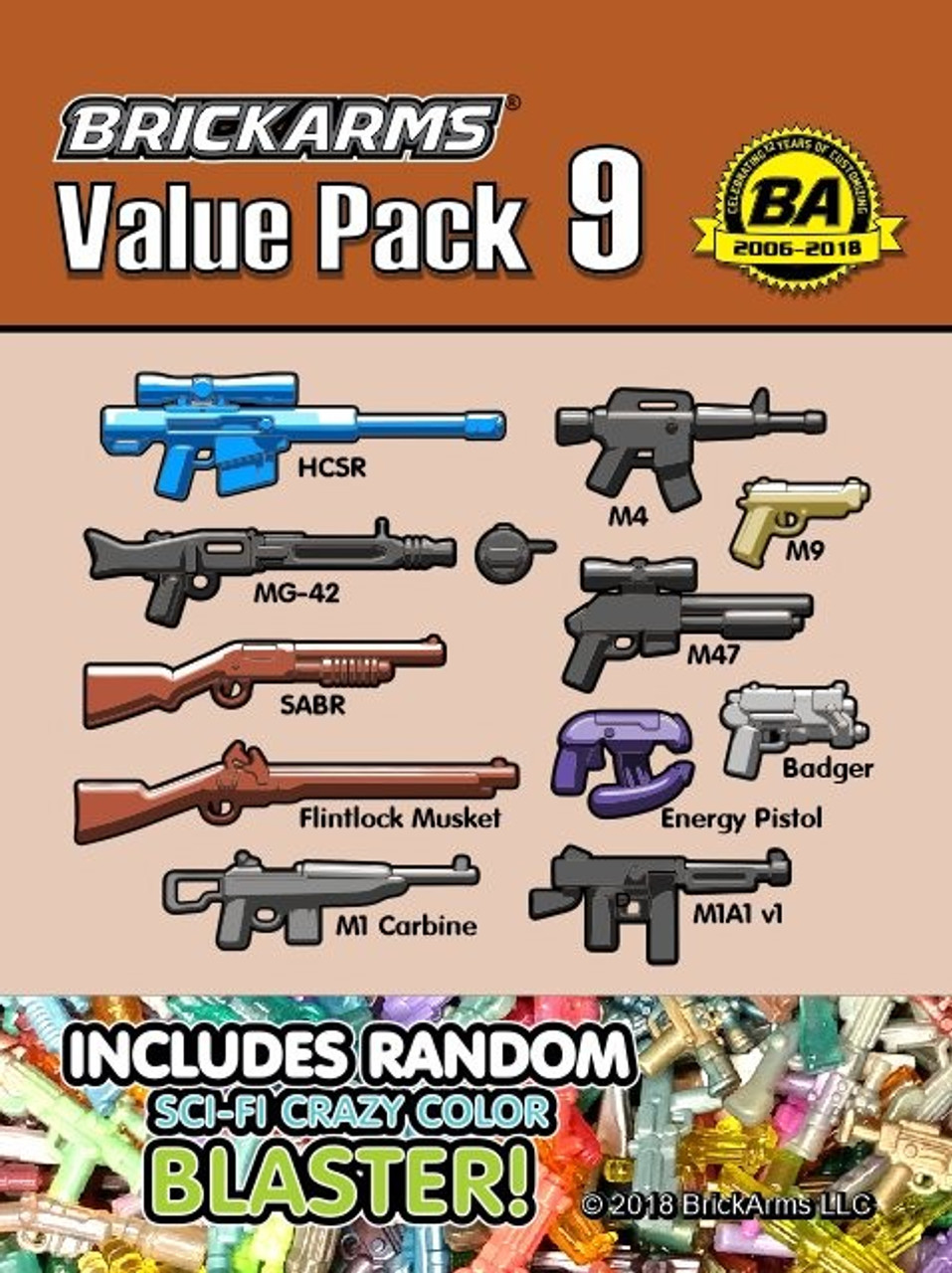 Brickarms Value Pack 9 2 5 Weapons Pack Toywiz - m9 pistol roblox