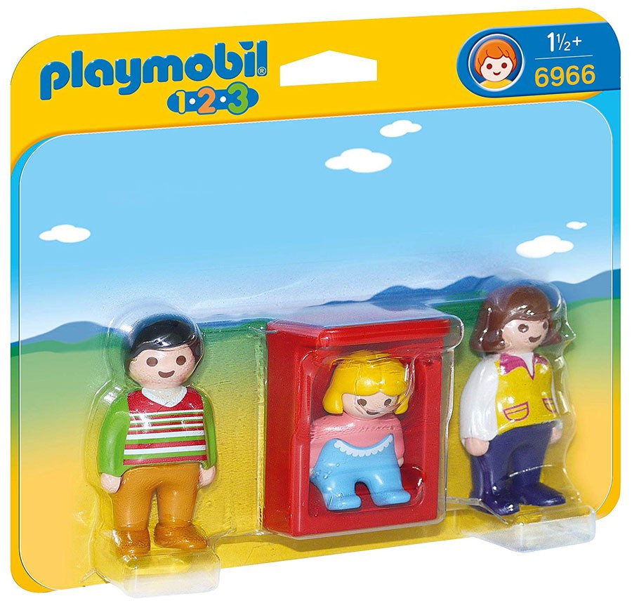Playmobil 1.2.3 Parents with Baby Cradle Set 6966 - ToyWiz