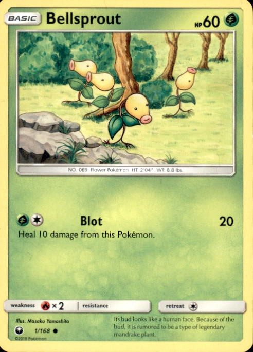 bellsprout pokemon card Pokmon #69 TV Animation Blue Logo 1st Print ENG L0152  AGS Collectibles Colorless Artist Bellsprout - Pokmon TCG Pocket