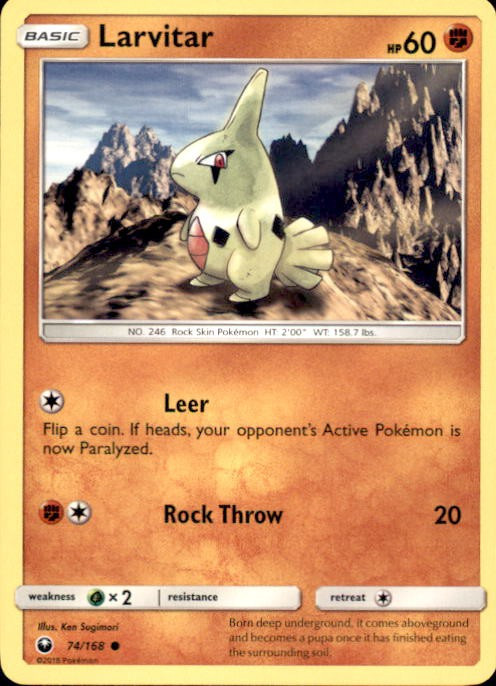 larvitar pokemon card (52/106) (Stamped) [EX: Emerald] Listed cards may have imperfections. Pokemon Card Japanese Larvitar 047/100