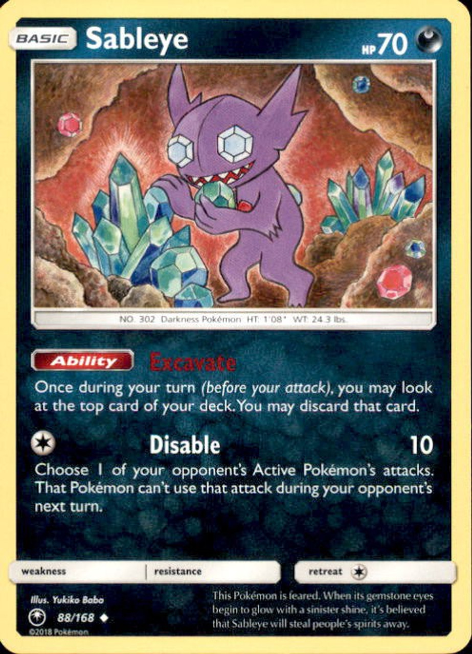 Pokemon Trading Card Game Celestial Storm Single Card Uncommon Sableye 88 Toywiz - beast force holo sinister roblox