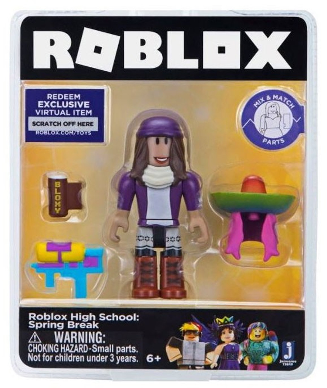 Roblox Roblox High School Spring Break 3 Action Figure Jazwares Toywiz - how to take off your shirt in roblox high school