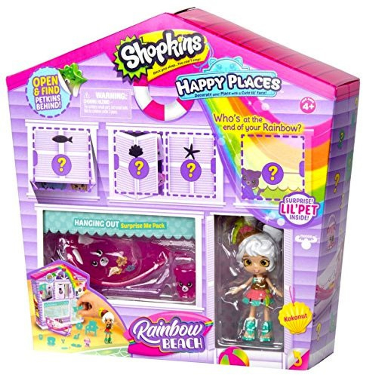 shopkins happy places rainbow beach convertible playset