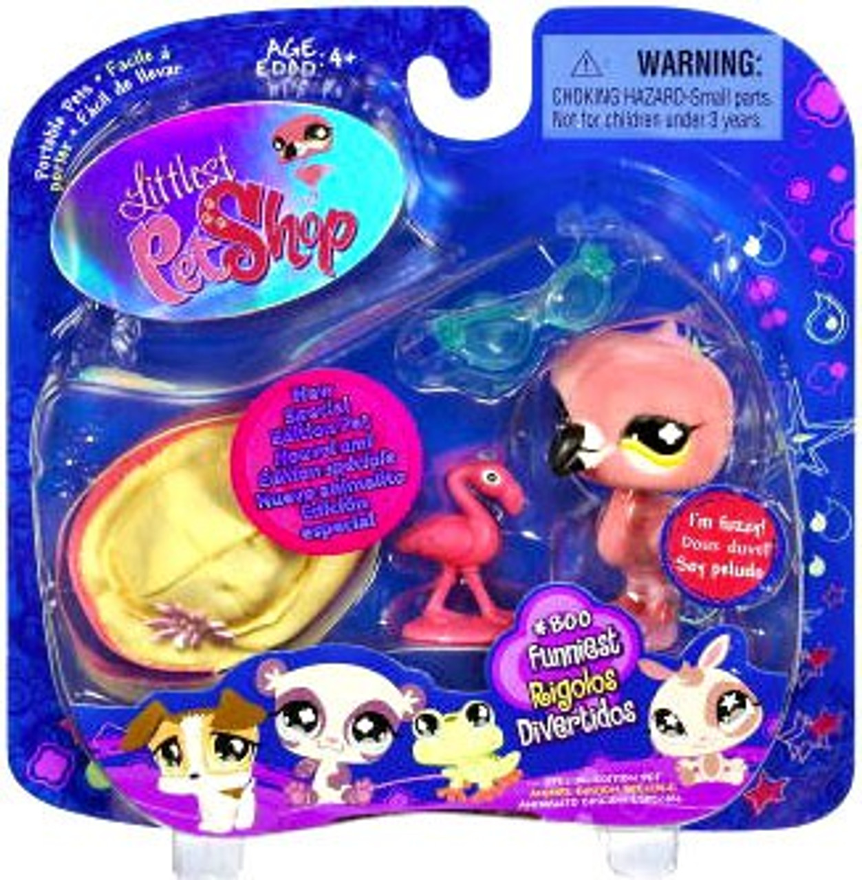 Littlest Pet Shop Series 1 Assortment A Flamingo With Hat Figure Special Edition Pet Hasbro Toys Toywiz - roblox ninja hat flamingo
