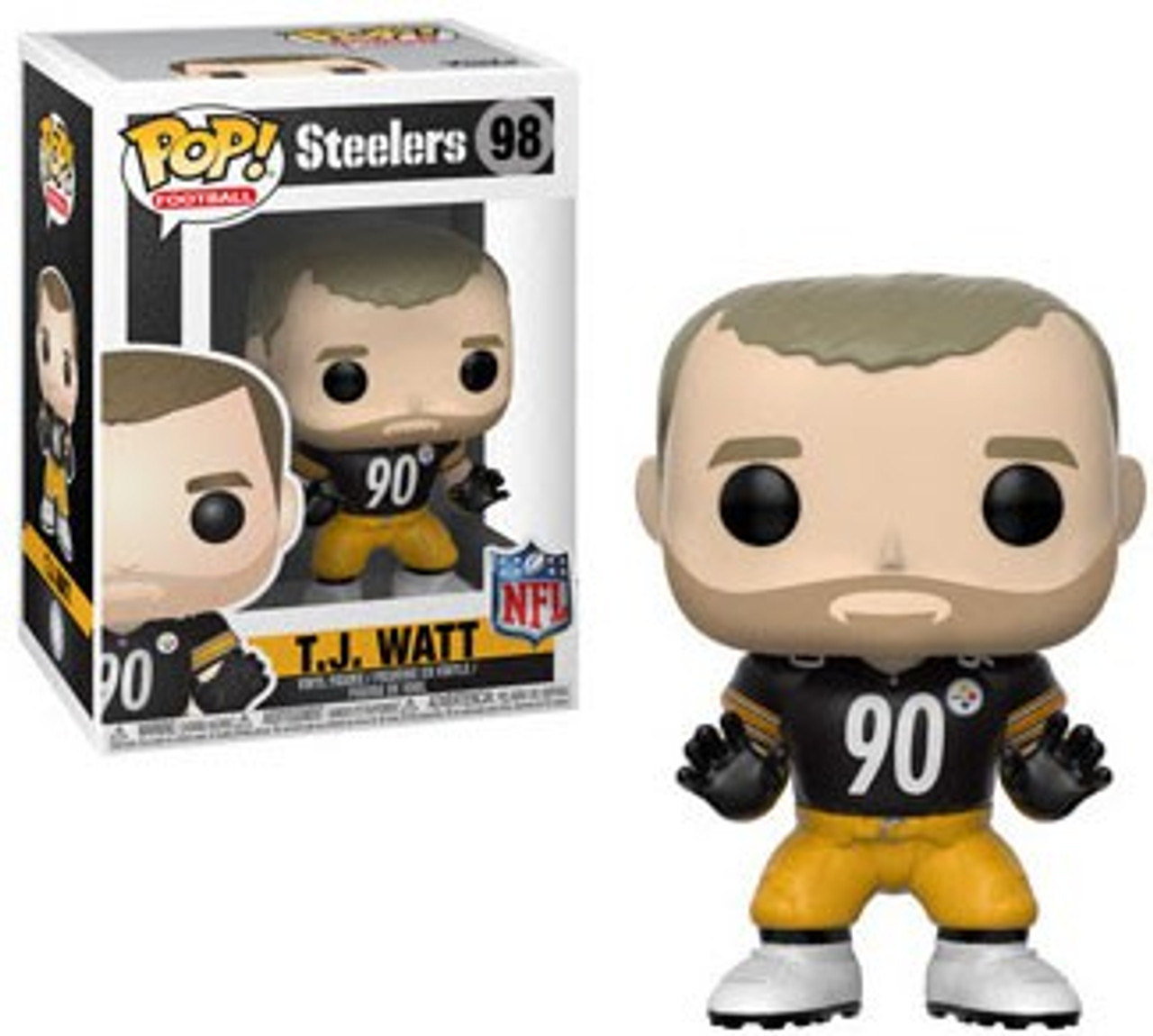 Funko Nfl Pittsburgh Steelers Pop Sports Football T J Watt Vinyl Figure 98 Black Jersey Toywiz - roblox football jaguars vs steelers