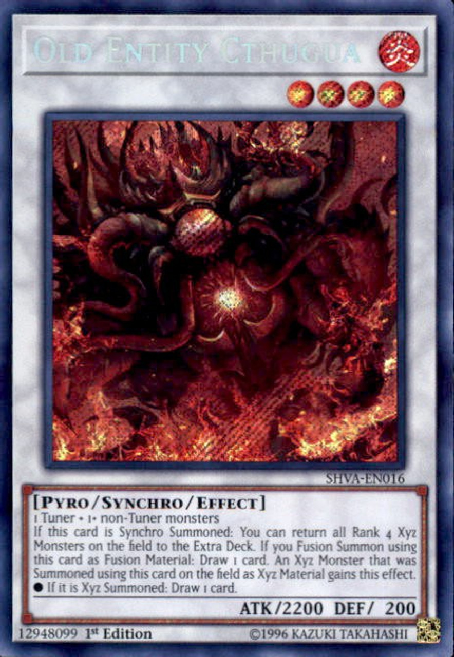 OLD ENTITY CTHUGUA x3Secret RareSHVAEN016 Shadows In Valhalla YuGiOh YuGiOh! Trading Card