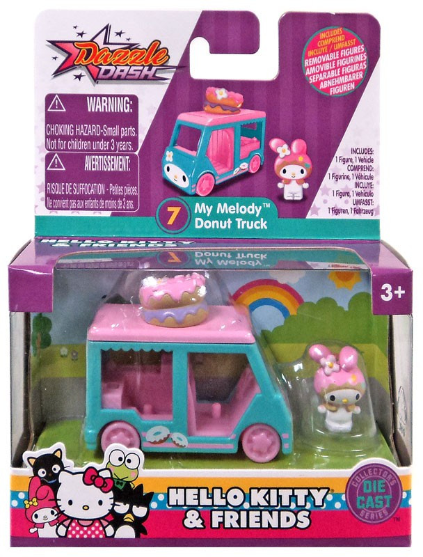 hello kitty dazzle dash my melody donut truck diecast vehicle jada toys toywiz