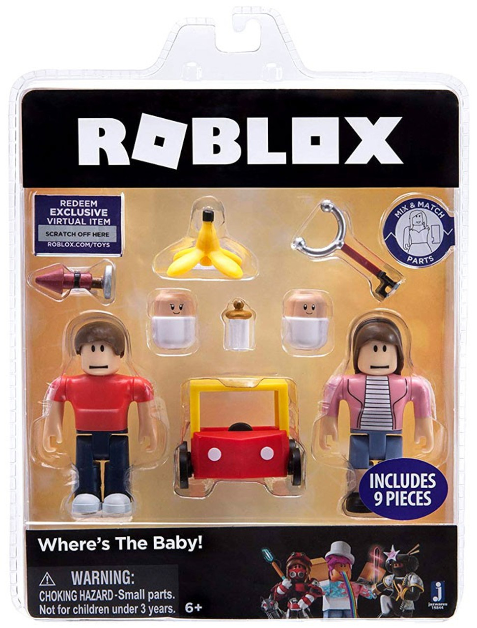 Roblox Wheres The Baby 3 Action Figure 2 Pack Jazwares Toywiz - amazon com roblox loyal pizza warrior 2 75 inch figure with exclusive virtual item code toys games
