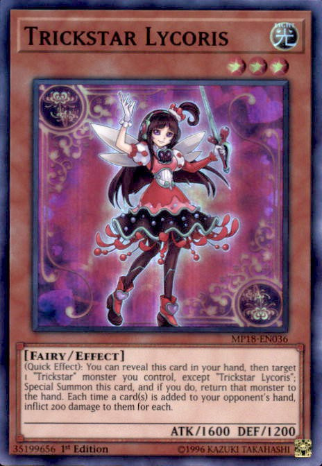 YuGiOh 2018 Mega-Tin Mega Pack Single Card Super Rare Trickstar Lycoris ...