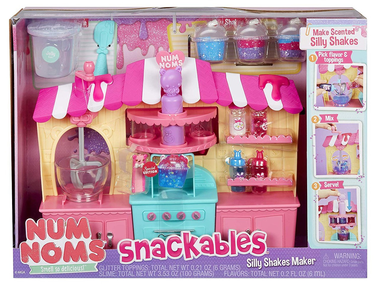 num noms snackables silly shakes maker playset