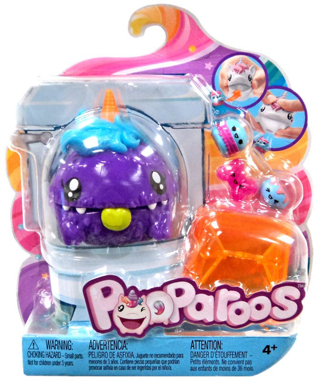Pooparoos Pet Food Purple Unicorn Figure Pack Mattel Toywiz