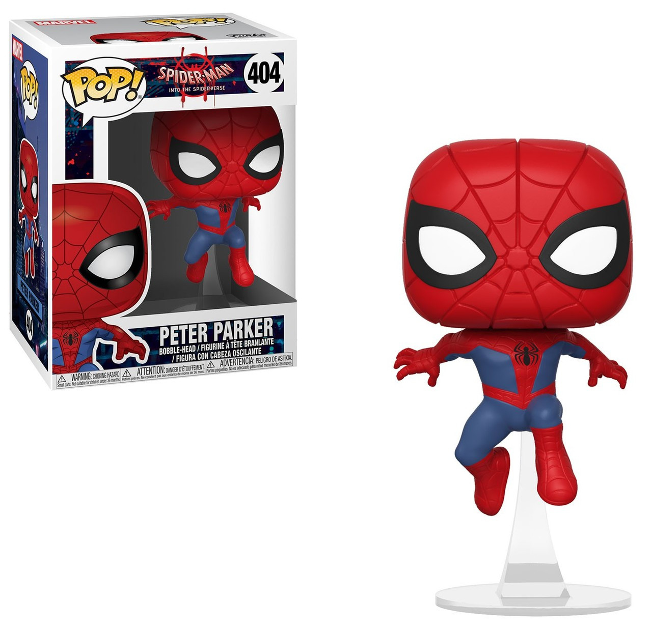 Funko Marvel Spider Man Into The Spider Verse Pop Marvel Peter Parker Vinyl Bobble Head 404 Animated Toywiz