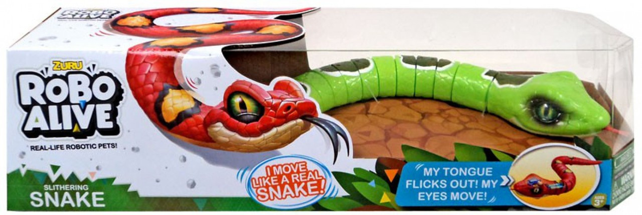Robo Alive Slithering Snake Robotic Pet Figure Green with Dark