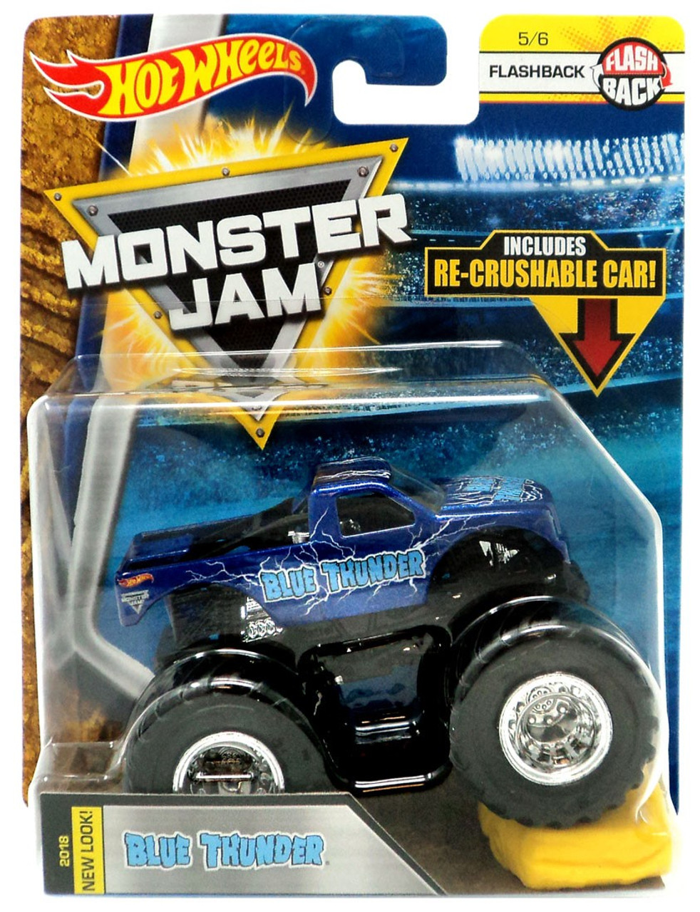 Hot Wheels Monster Jam 25 Blue Thunder 164 Die Cast Car 56 Flashback Mattel Toys Toywiz - blue thunder monster truck roblox