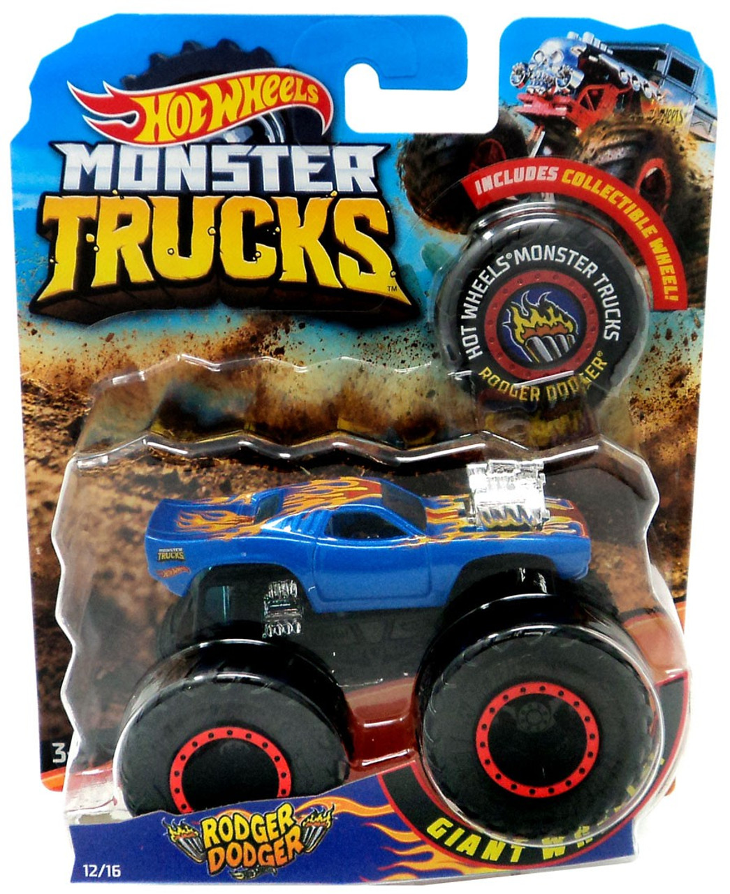 Hot Wheels Monster Trucks Rodger Dodger 164 Diecast Car Collectible Wheel Mattel Toys Toywiz - testing the new boneshaker monster truck roblox