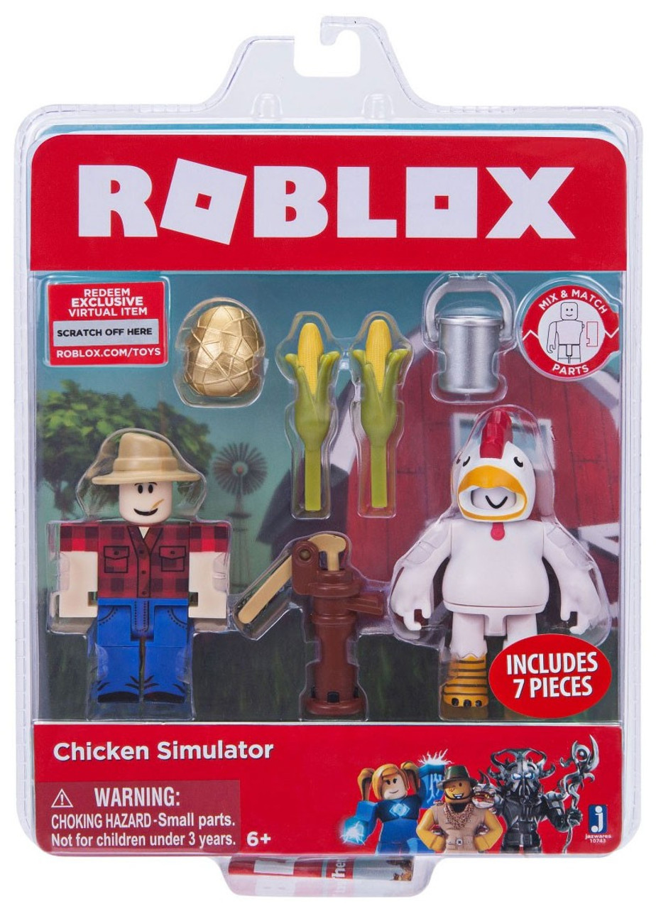 Roblox Chicken Simulator 3 Action Figure 2 Pack Jazwares Toywiz - roblox celebrity collection sharkbite surfer figure pack with excl