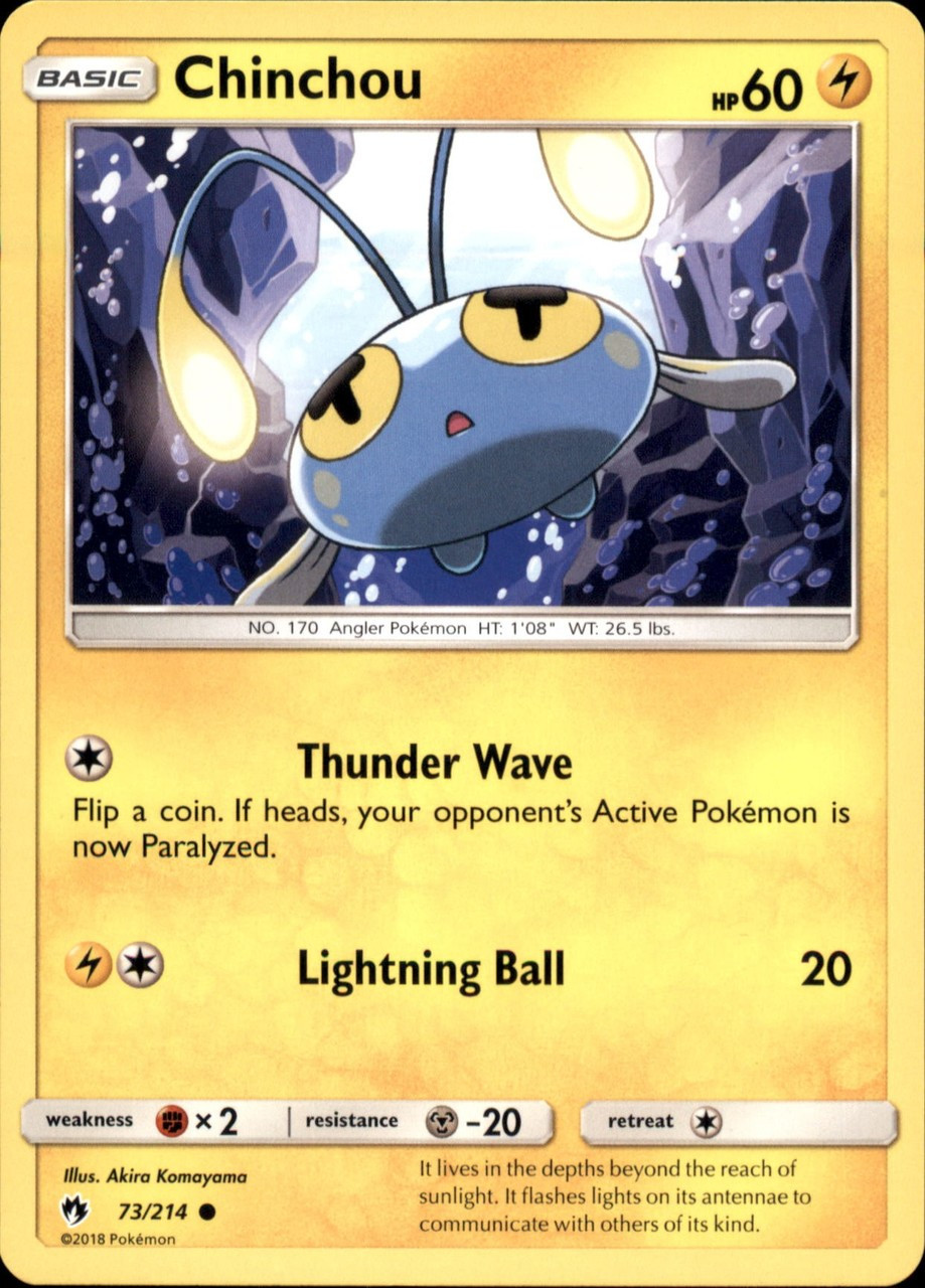 chinchou pokemon card price 57/101 - Ex Hidden Legends If heads Pokemon Chinchou 052/203 Normal Common