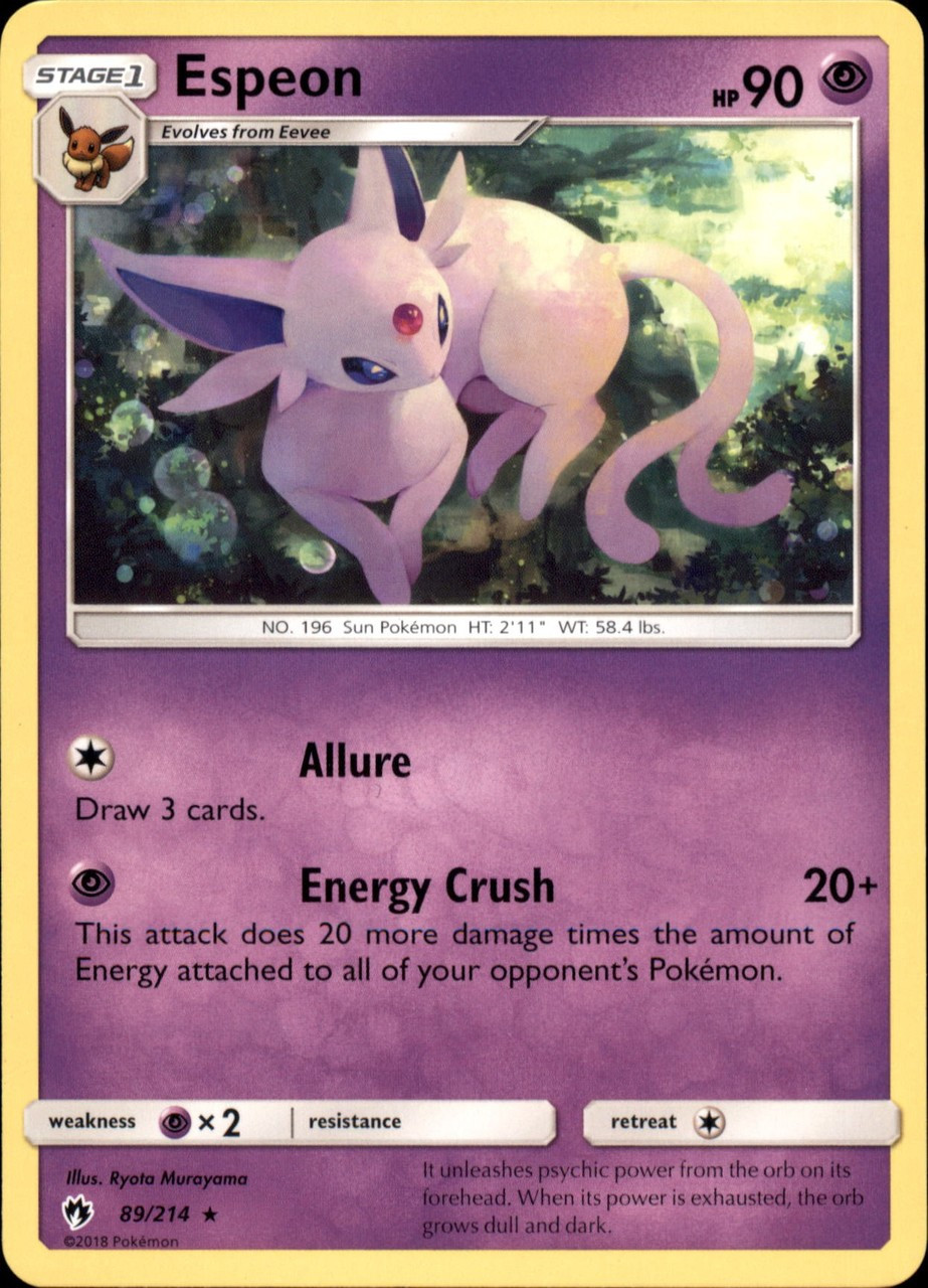 Pokemon Trading Card Game Lost Thunder Single Card Rare Espeon Toywiz