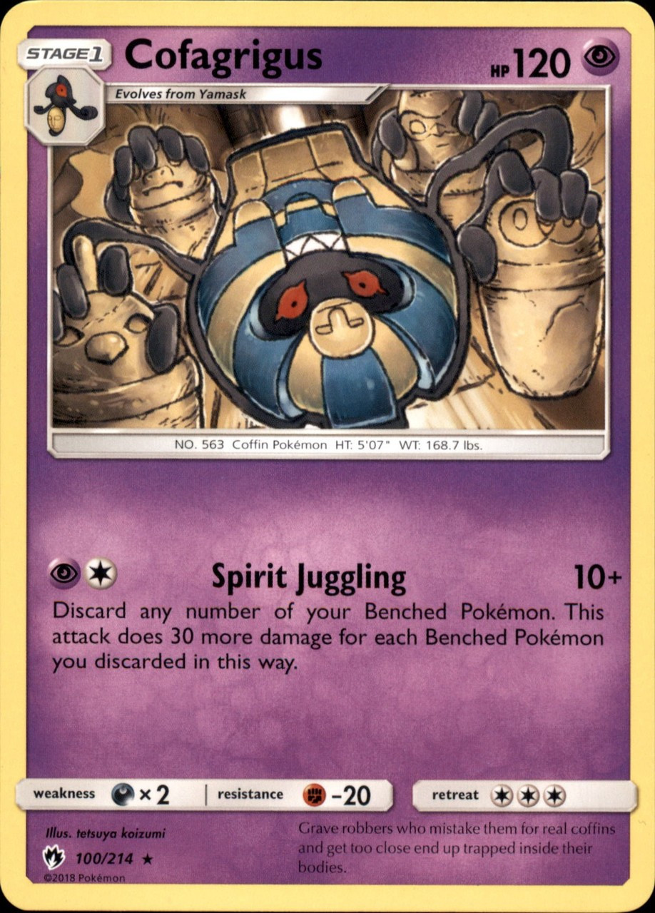 Pokemon Trading Card Game Lost Thunder Single Card Rare Cofagrigus 100 Toywiz