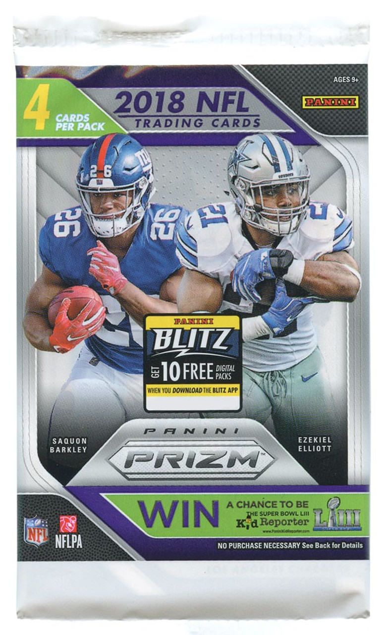 Nfl Panini 2018 Prizm Football Trading Card Pack 4 Cards Toywiz - roblox nfl 2 codes 2018