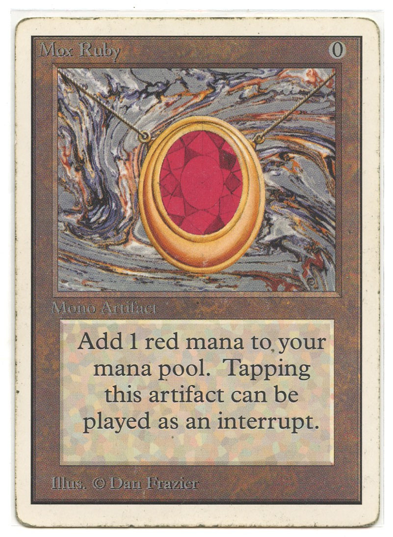 Magic The Gathering Unlimited Single Card Rare Mox Ruby 1993