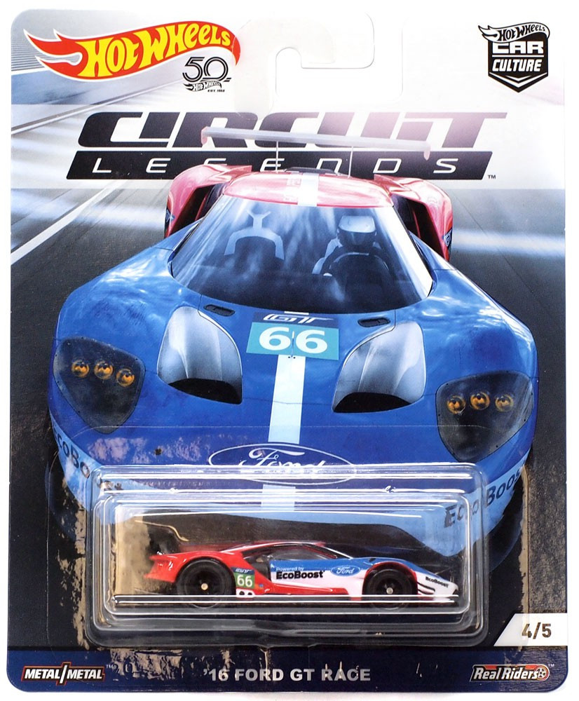 Hot Wheels Circuit Legends 16 Ford GT Race Diecast Car 45 Mattel ToyWiz