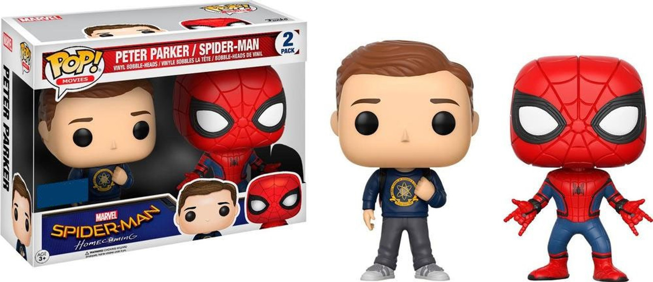 Funko Marvel Spider Man Homecoming Pop Marvel Peter Parker Spiderman Exclusive Vinyl Bobble Head 2 Pack Damaged Package Toywiz - spider man homecoming pants mask compatible roblox