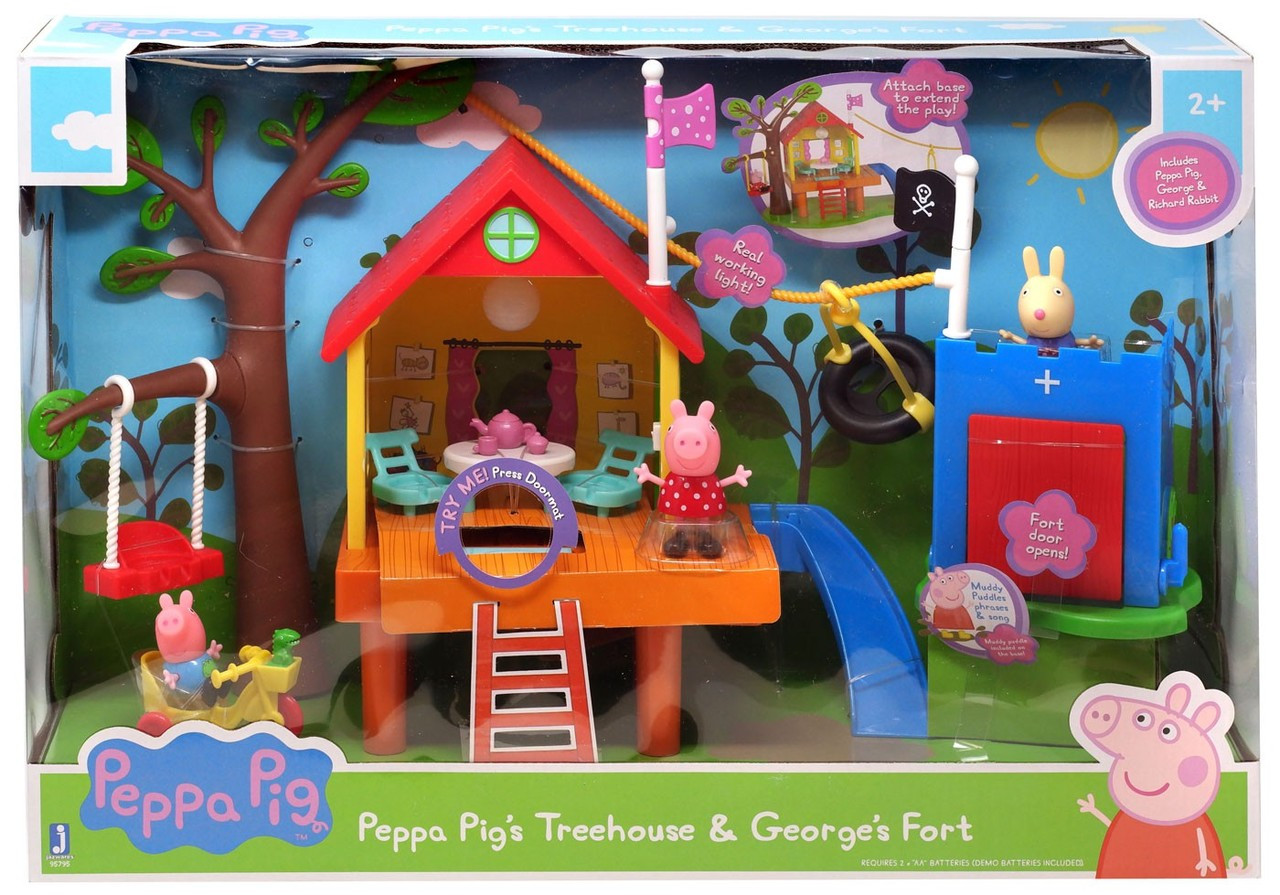 peppa pig's treehouse and george's fort playset