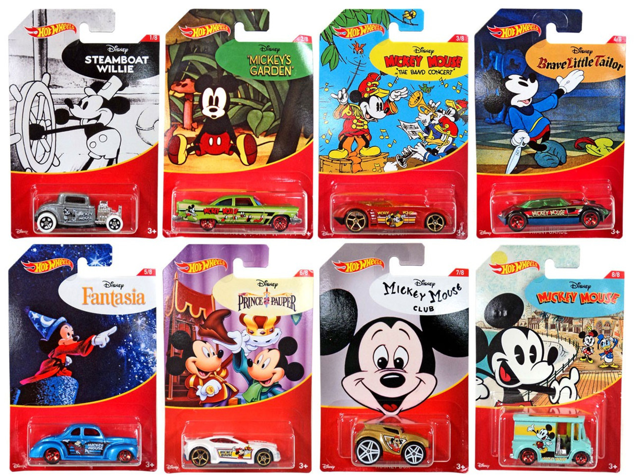 mickey mouse hot wheels cars