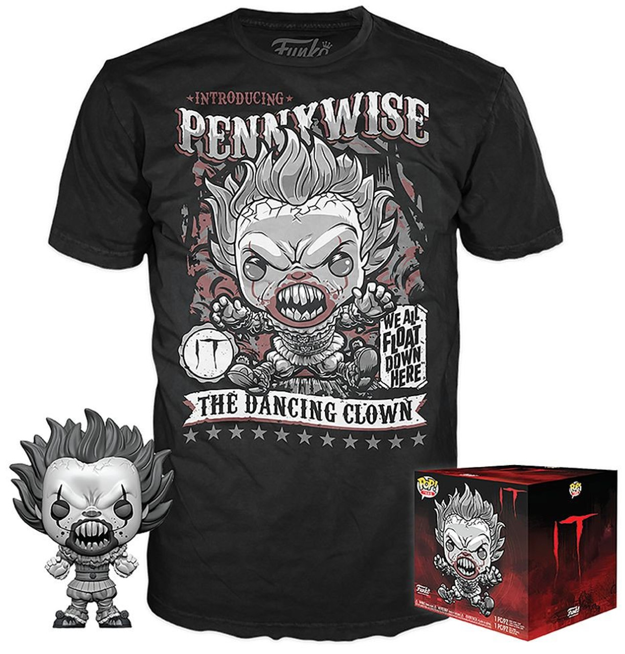 Funko It Movie 2017 Pop Movies Pennywise Exclusive Vinyl Figure T Shirt Medium Toywiz - zootopia nick shirt roblox