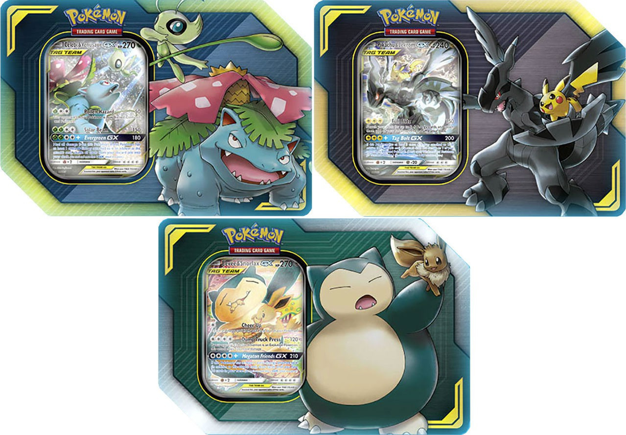 Pokemon 2019 GX Tag Team Pikachu Zekrom-GX, Eevee Snorlax-GX