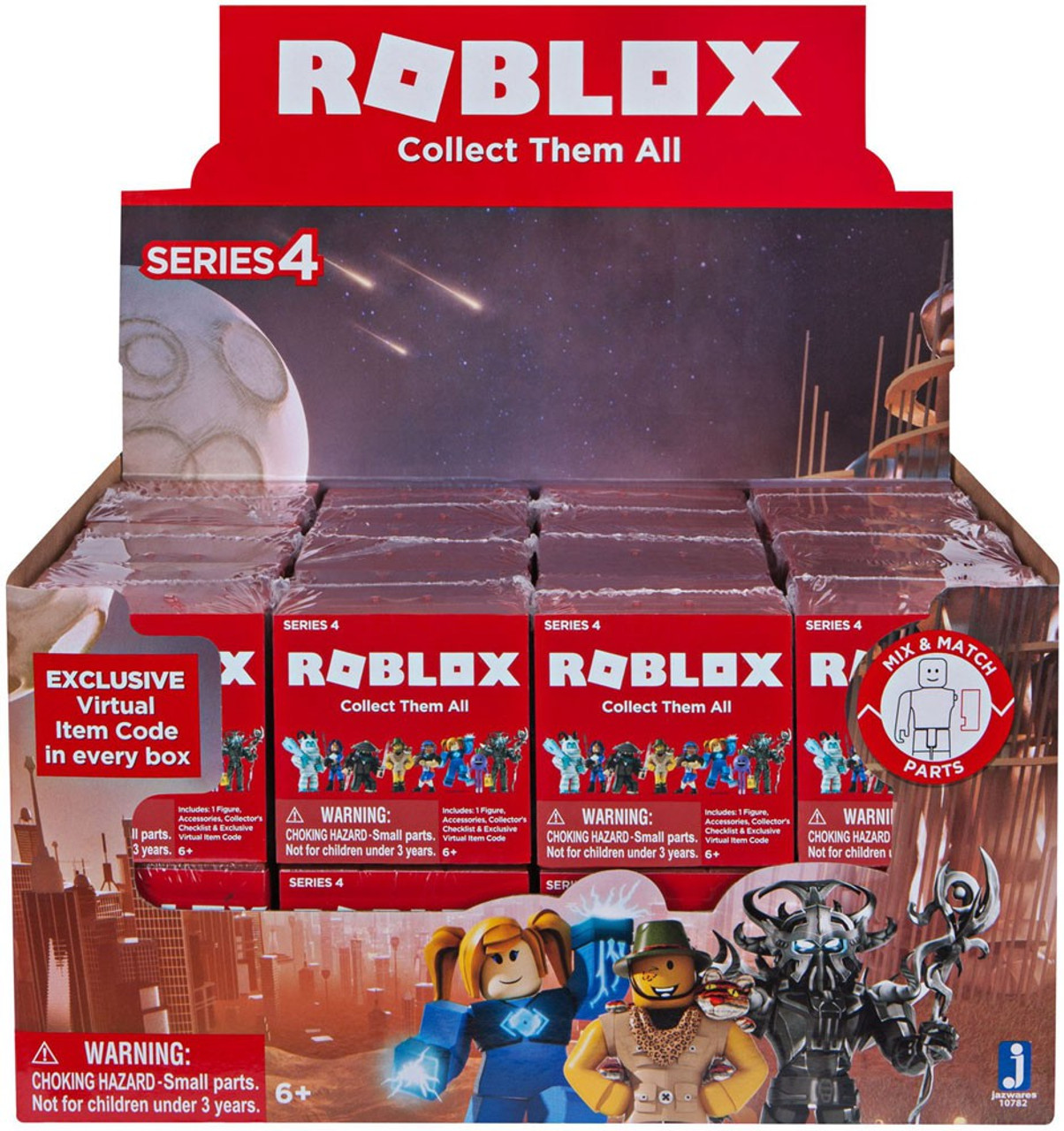 Roblox Series 4 Mystery Box Brick Cube 24 Packs Jazwares Toywiz - jazwares roblox series 2 action figure mystery box quantity 1