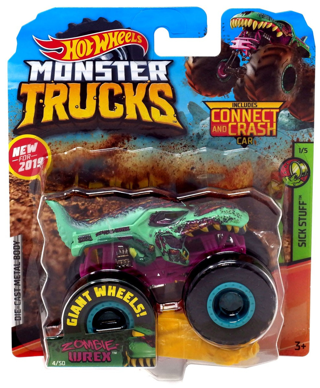 Hot Wheels Monster Trucks Sick Stuff Zombie Wrex 164 DieCast Car 15