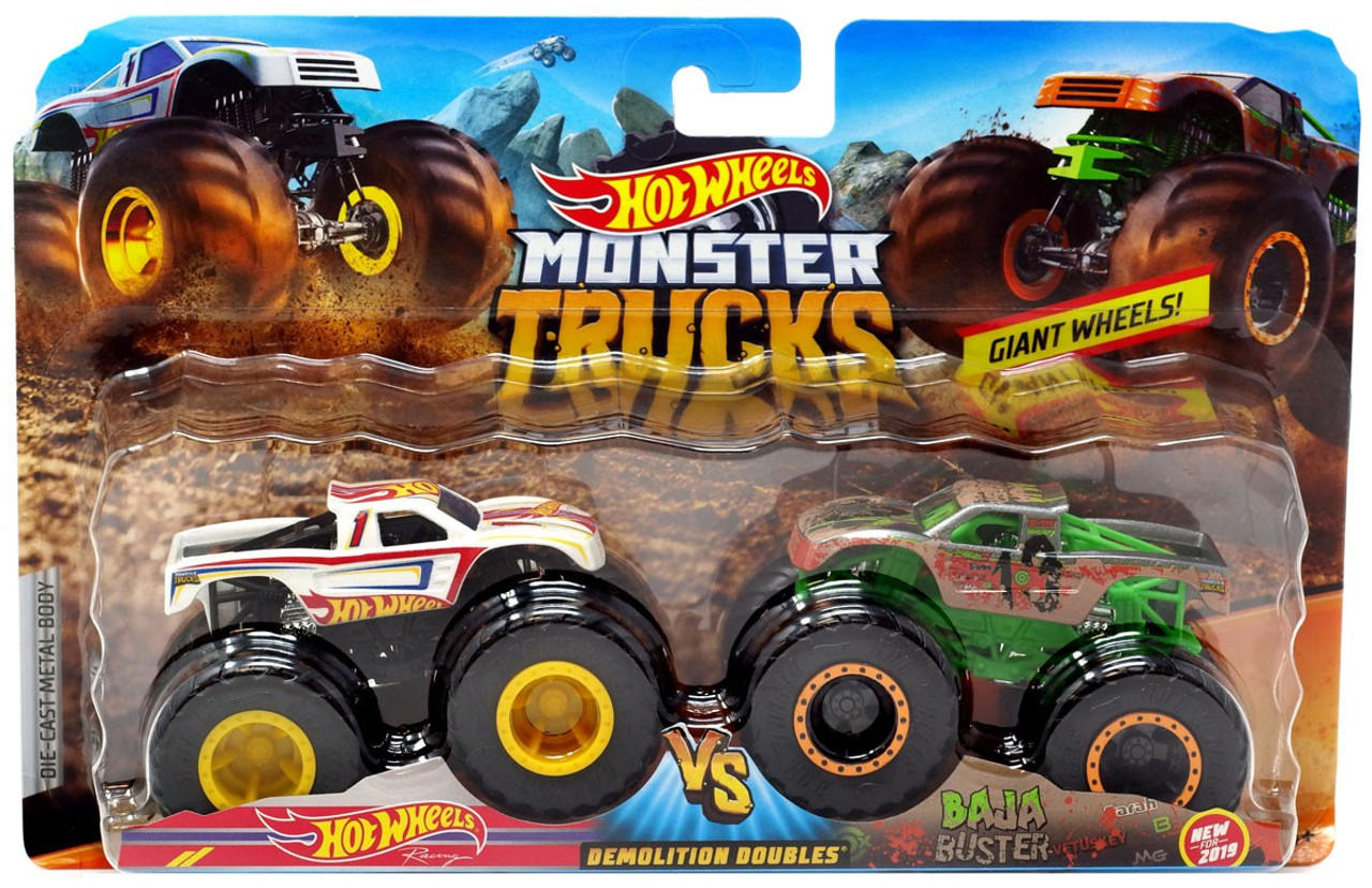Hot Wheels Monster Trucks Demolition Doubles Hot Wheels Baja Buster 164 Diecast Car 2 Pack Mattel Toys Toywiz - showing off the new monster truck roblox vehicle