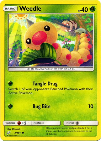 Pokemon Trading Card Game Team Up Single Card Common Weedle 2 Toywiz