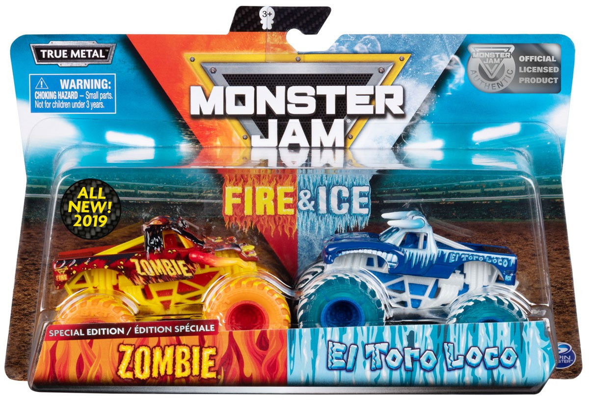Monster Jam Fire Ice Zombie El Toro Loco Exclusive 164 Diecast Car