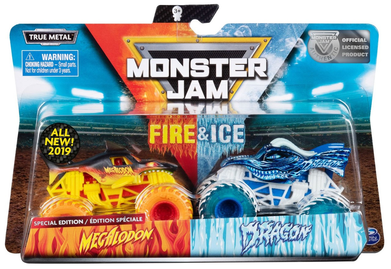monster jam fire and ice playset