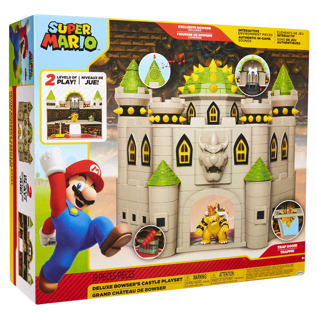 World Of Nintendo Super Mario Bowser S Castle Deluxe Playset