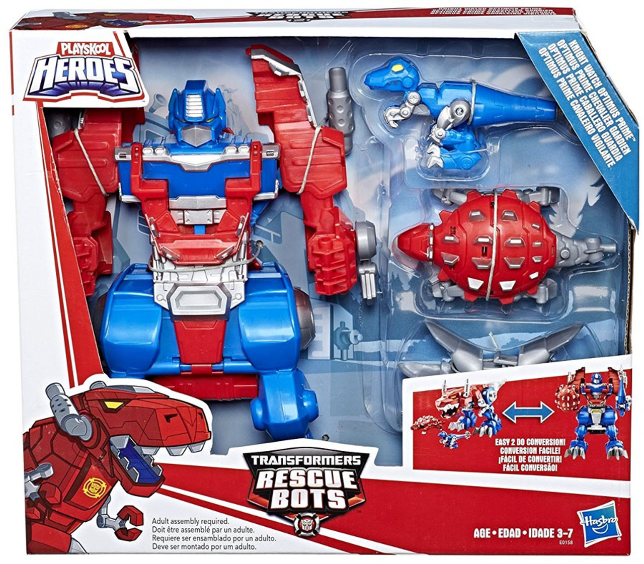 Transformers Playskool Heroes Rescue Bots Knight Watch Optimus Prime Action Figure Damaged Package Hasbro Toys Toywiz - blue guardia roblox