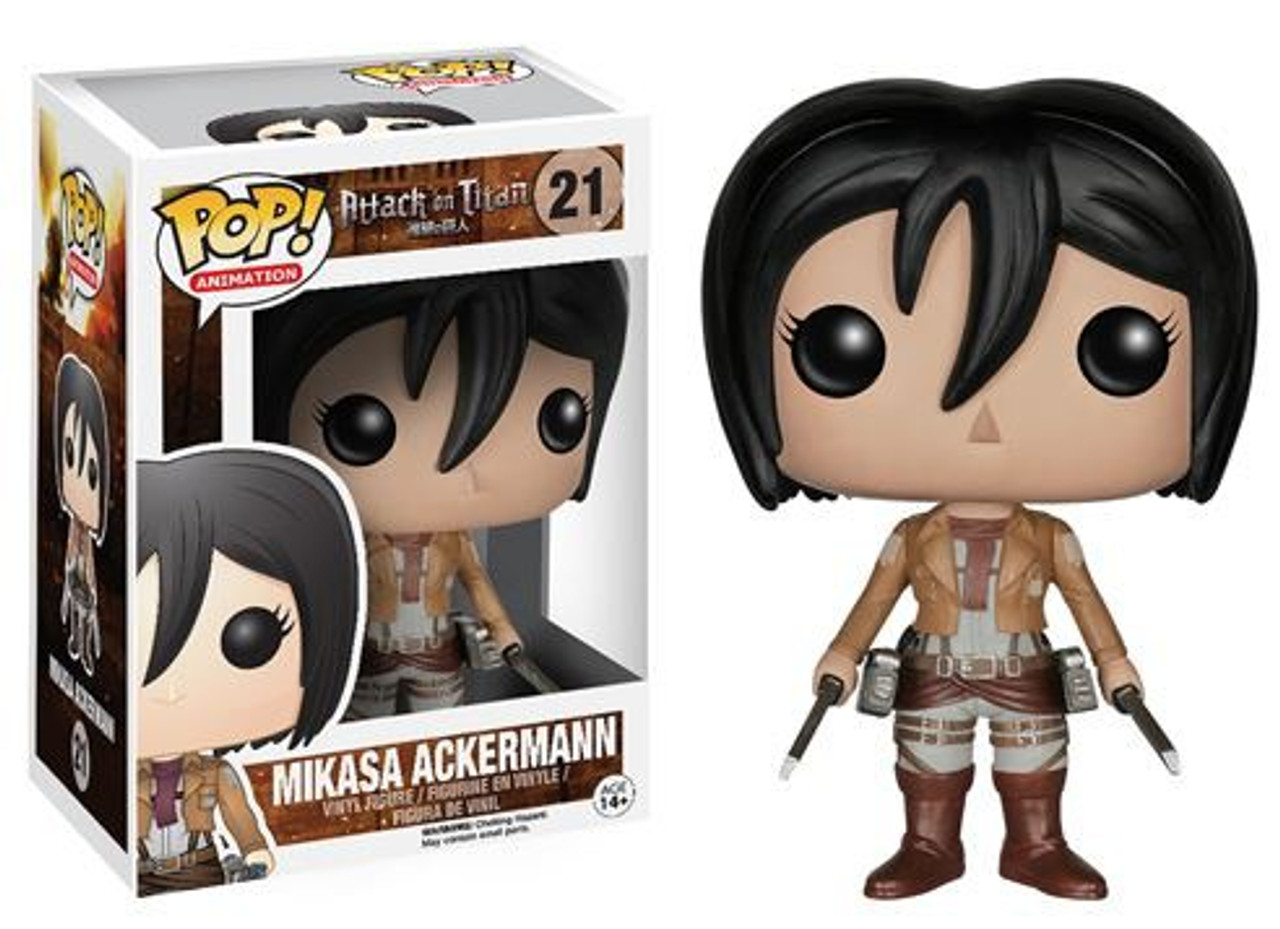 Funko Attack On Titan Pop Animation Mikasa Ackerman Vinyl Figure 21 Damaged Package Toywiz - details about roblox zombie attack playset w 21 pcs 2 mystery blind box figures series 2